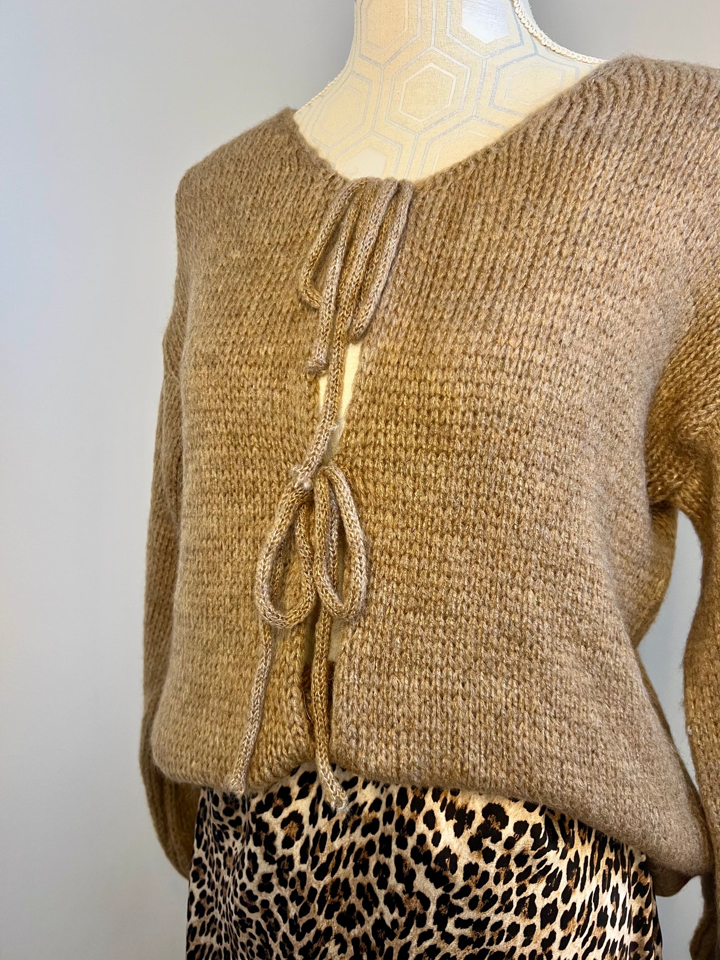 Pullover gilet noeuds Camel