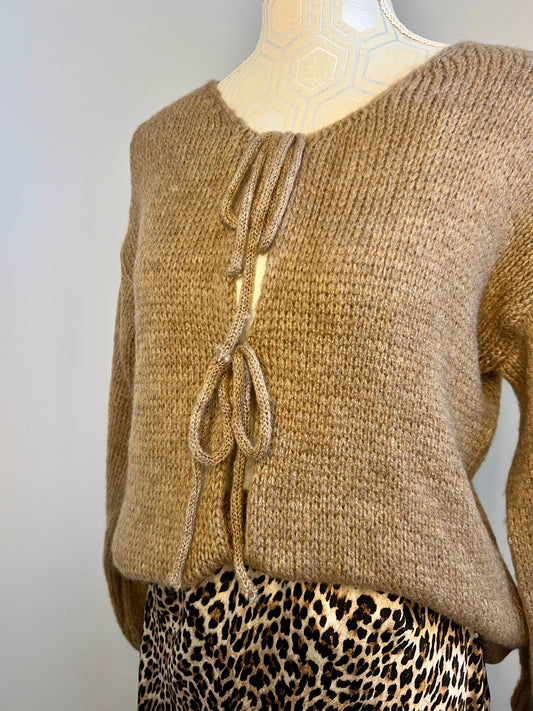 Pullover gilet noeuds Camel