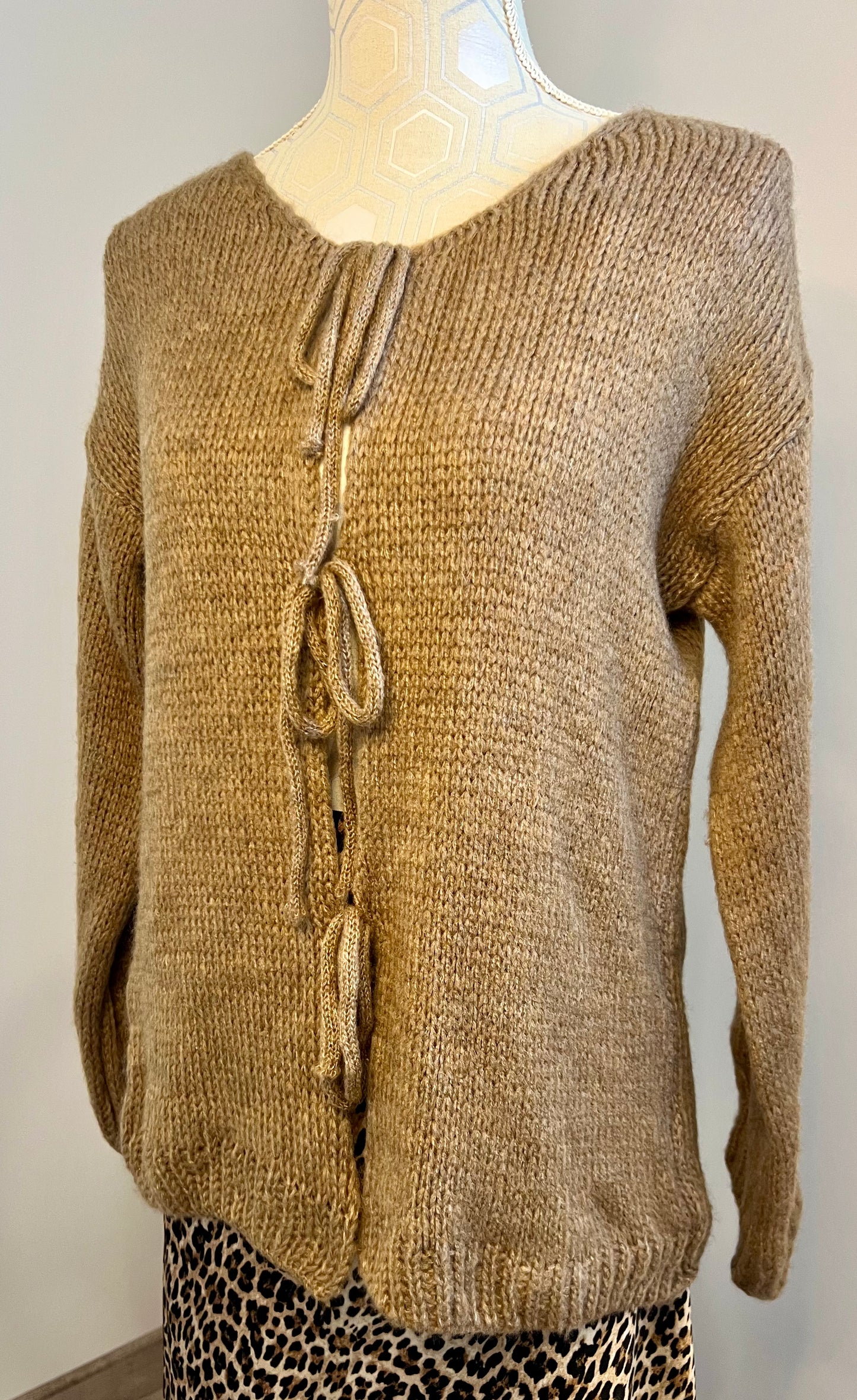 Pullover gilet noeuds Camel