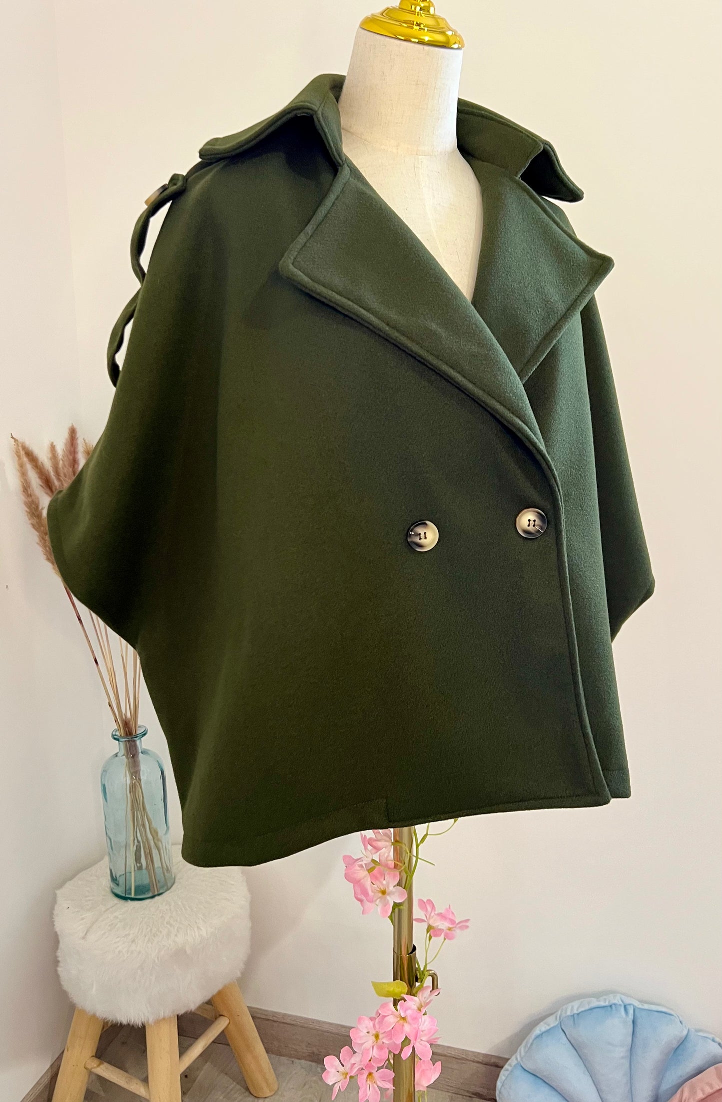 MANTEAU BOUTONS VERT MILITAIRE